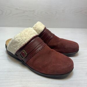 Spenco Nottingham Clogs Shoes Women's Size 11B Burgundy Comfort Slip on Casual